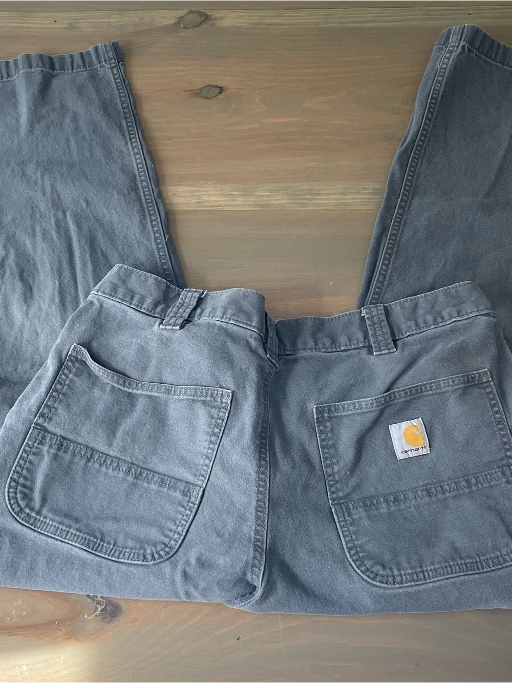 Carhartt Men's Gray Relaxed Straight Work Jeans